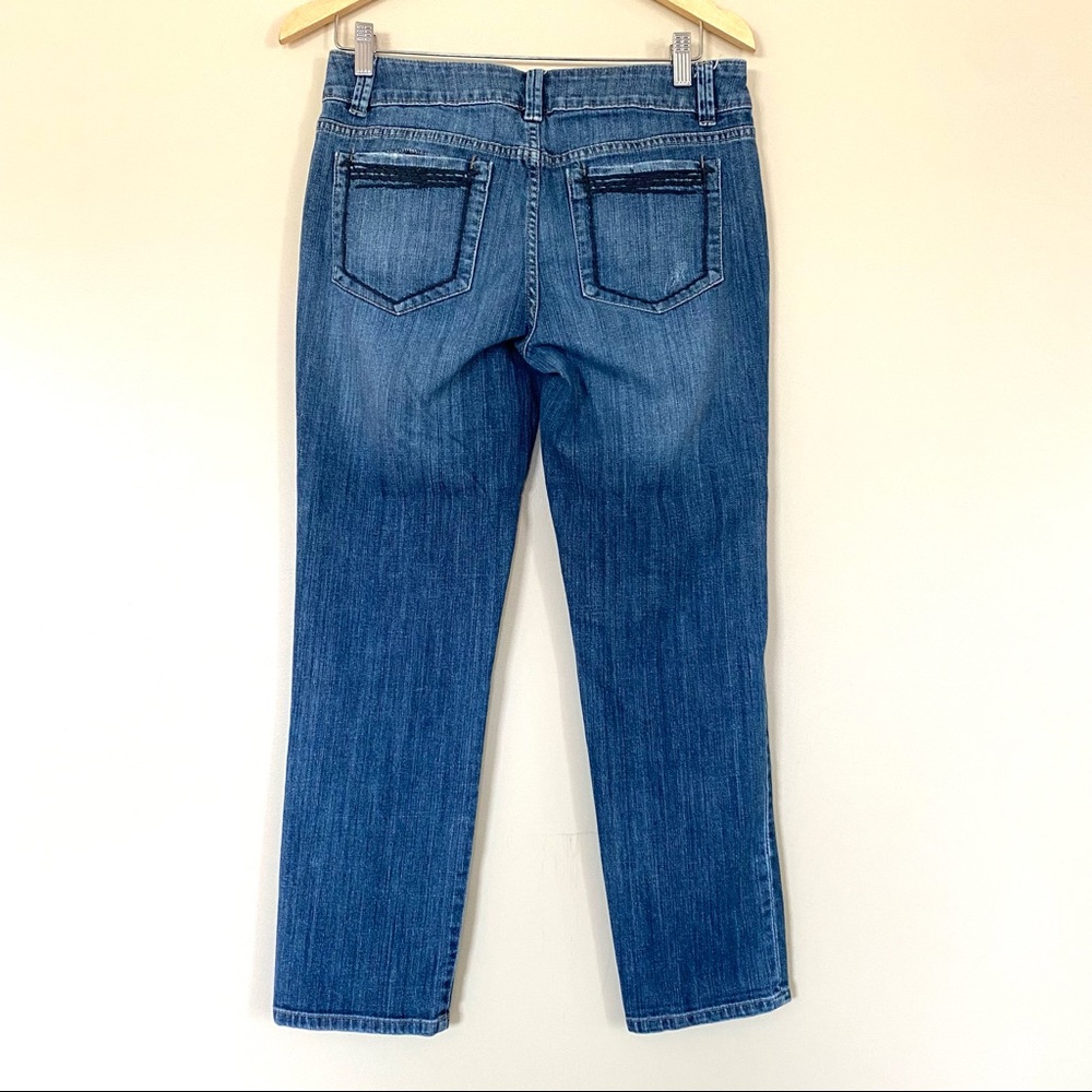 Elle Distressed Medium Wash Crop Jeans - Picture 2 of 16